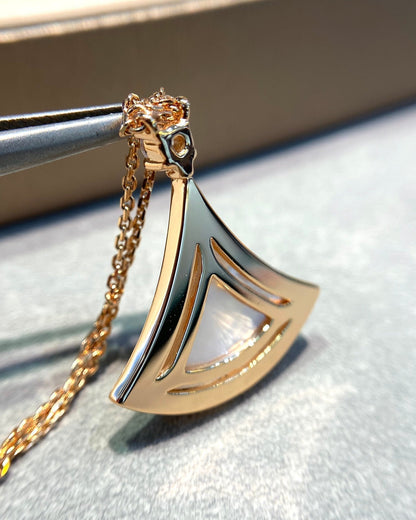 [Love's Uplift]DREAM MOP DIAMOND PAVED PINK GOLD NECKLACE