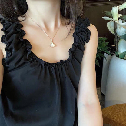 [Love's Uplift]DREAM MOP DIAMOND PAVED PINK GOLD NECKLACE