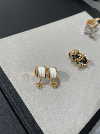 [Love's Uplift]ZERO 1 PINK GOLD CERAMIC EARRINGS