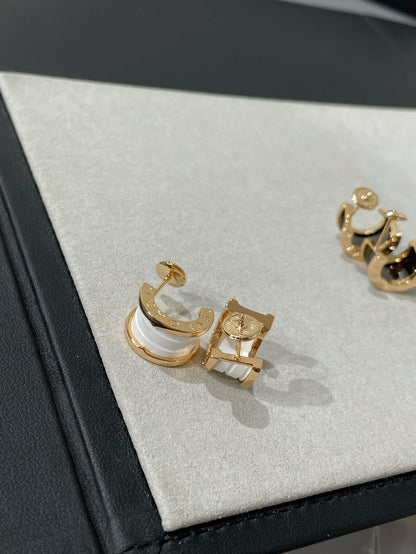 [Love's Uplift]ZERO 1 PINK GOLD CERAMIC EARRINGS
