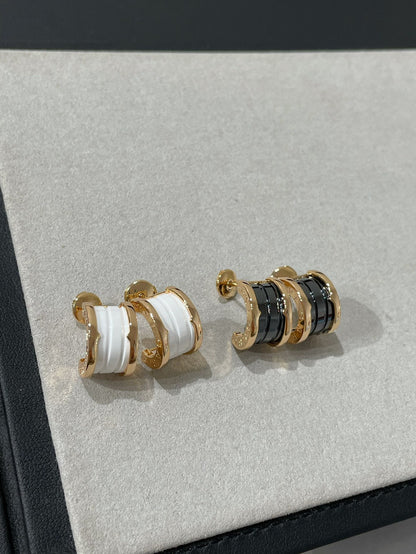 [Love's Uplift]ZERO 1 PINK GOLD CERAMIC EARRINGS