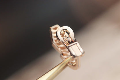 [Love's Uplift]SERPENT PINK GOLD DIAMOND EARRINGS