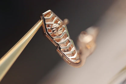 [Love's Uplift]SERPENT PINK GOLD DIAMOND EARRINGS