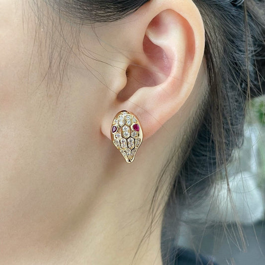 [Love's Uplift]SERPENT DIAMOND STUD EARRINGS