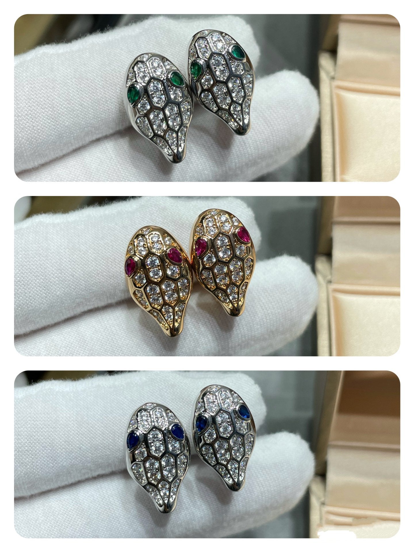 [Love's Uplift]SERPENT DIAMOND STUD EARRINGS