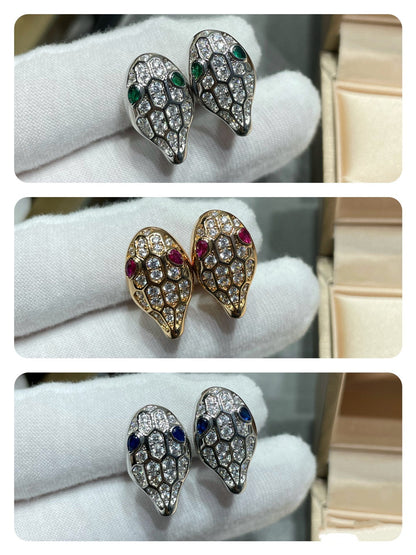 [Love's Uplift]SERPENT DIAMOND STUD EARRINGS