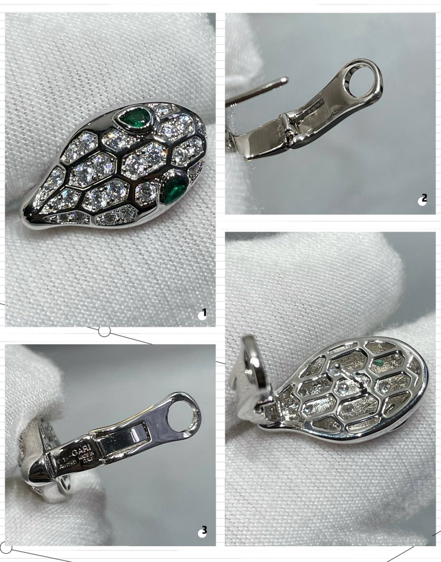 [Love's Uplift]SERPENT DIAMOND STUD EARRINGS