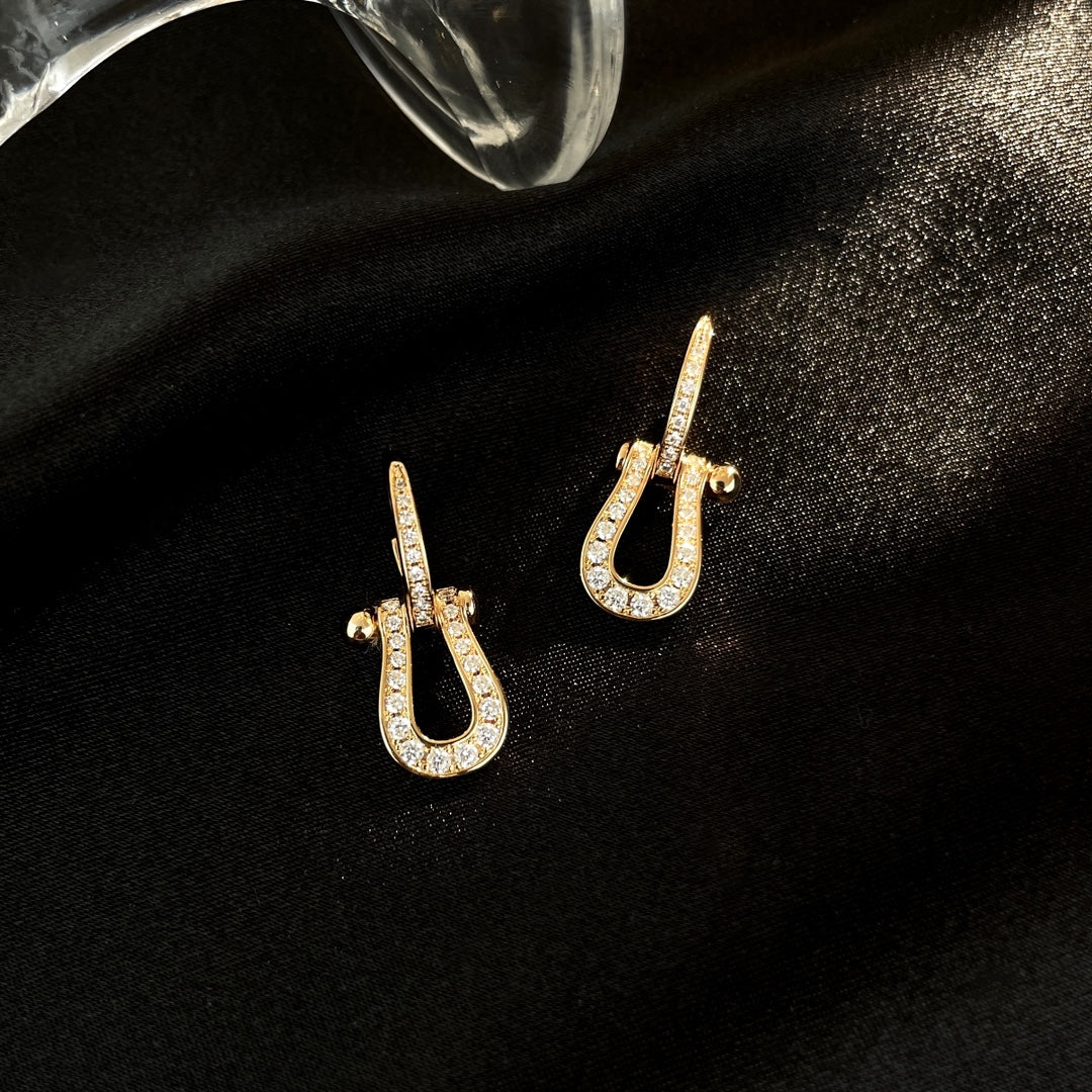 [Love's Uplift]FORCE 10 FULL DIAMOND DROP EARRINGS MEDIUM MODEL