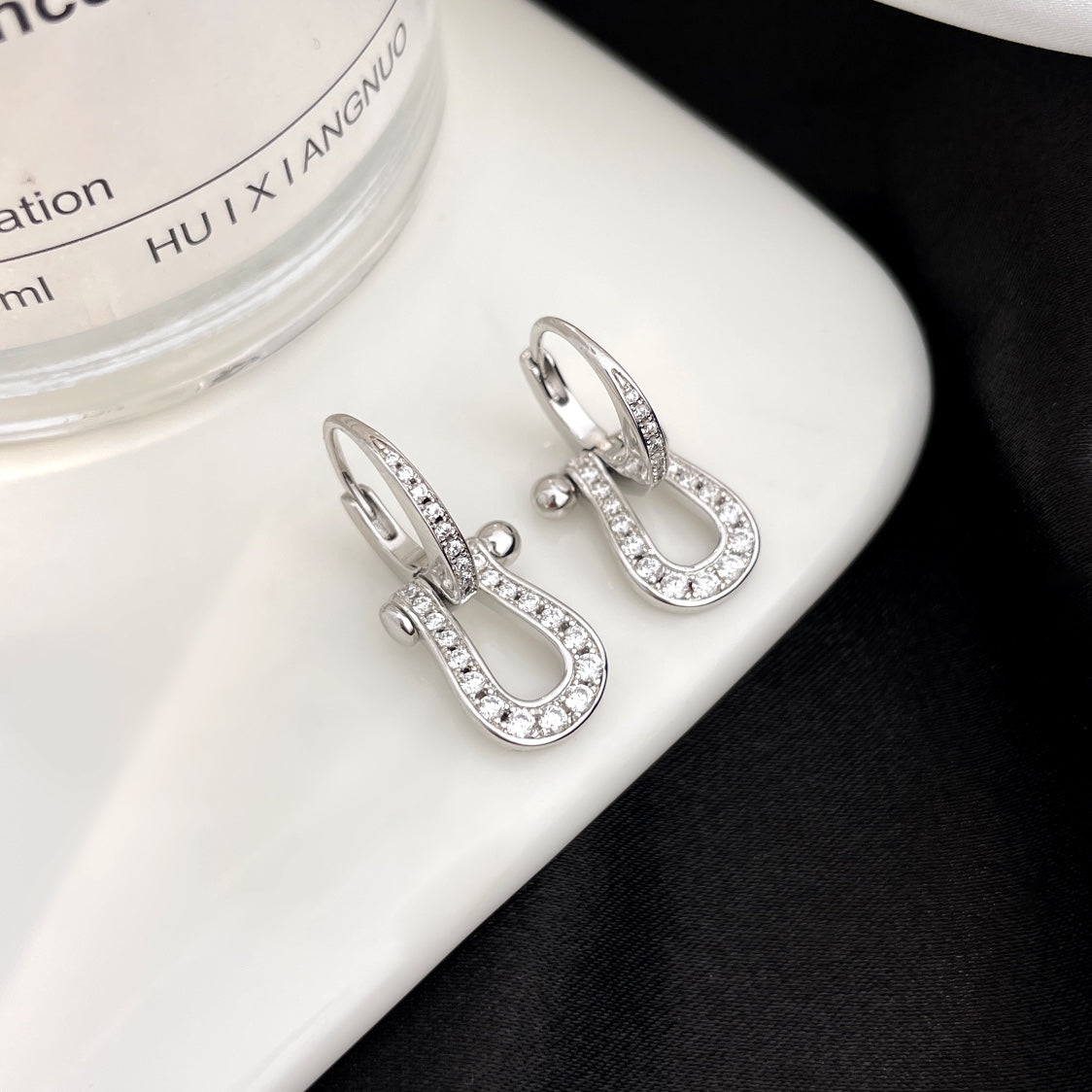 [Love's Uplift]FORCE 10 FULL DIAMOND DROP EARRINGS MEDIUM MODEL