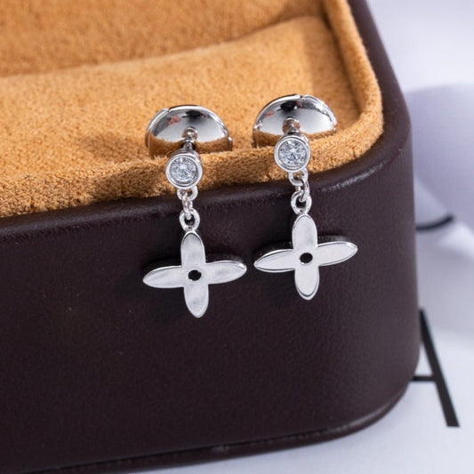 [Love's Uplift]VIDYLLE SILVER DIAMOND MINI DROP EARRINGS