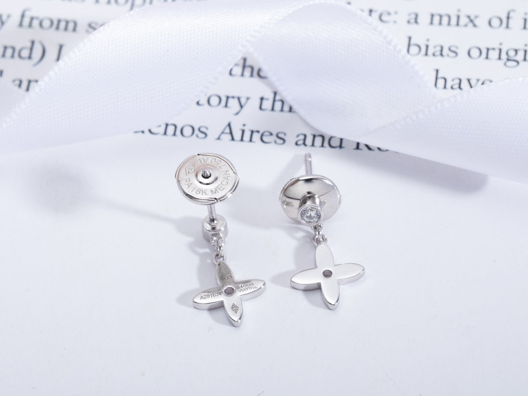 [Love's Uplift]VIDYLLE SILVER DIAMOND MINI DROP EARRINGS