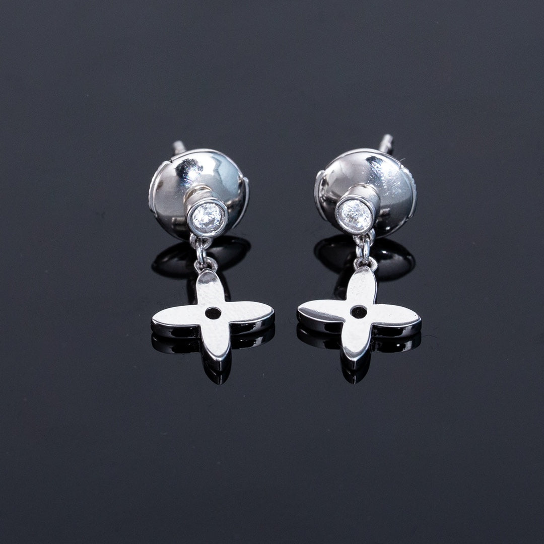 [Love's Uplift]VIDYLLE SILVER DIAMOND MINI DROP EARRINGS