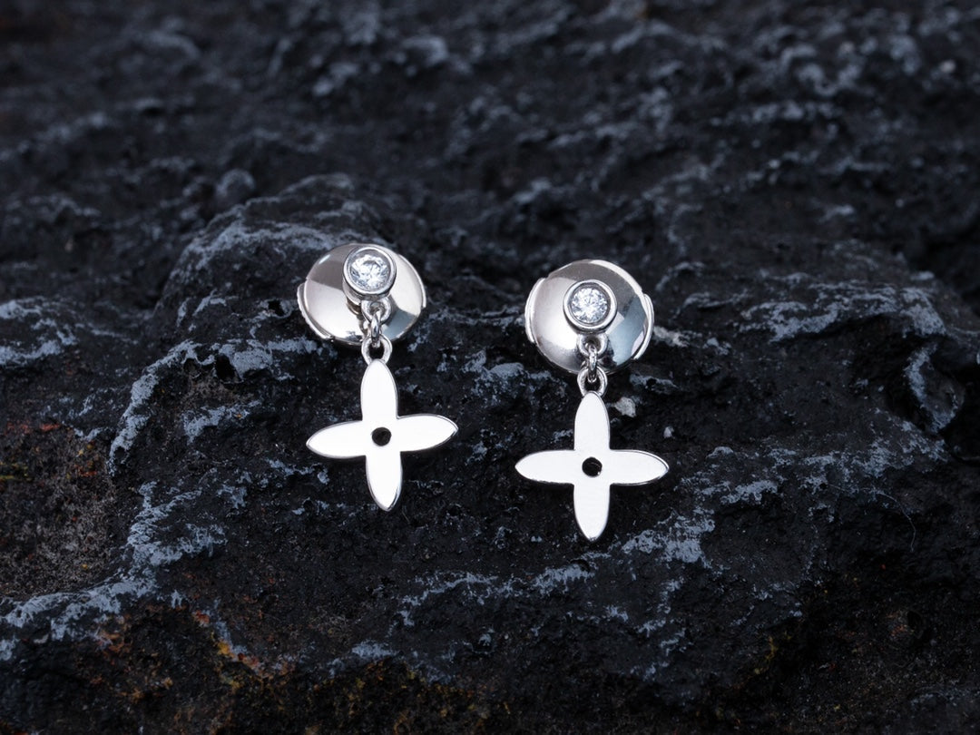 [Love's Uplift]VIDYLLE SILVER DIAMOND MINI DROP EARRINGS
