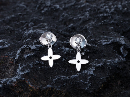 [Love's Uplift]VIDYLLE SILVER DIAMOND MINI DROP EARRINGS