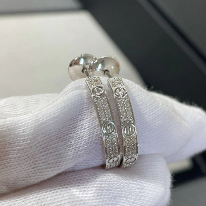 [Love's Uplift]LOVE EARRINGS 3.6MM DIAMOND PAVED