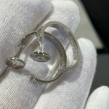 [Love's Uplift]LOVE EARRINGS 3.6MM DIAMOND PAVED