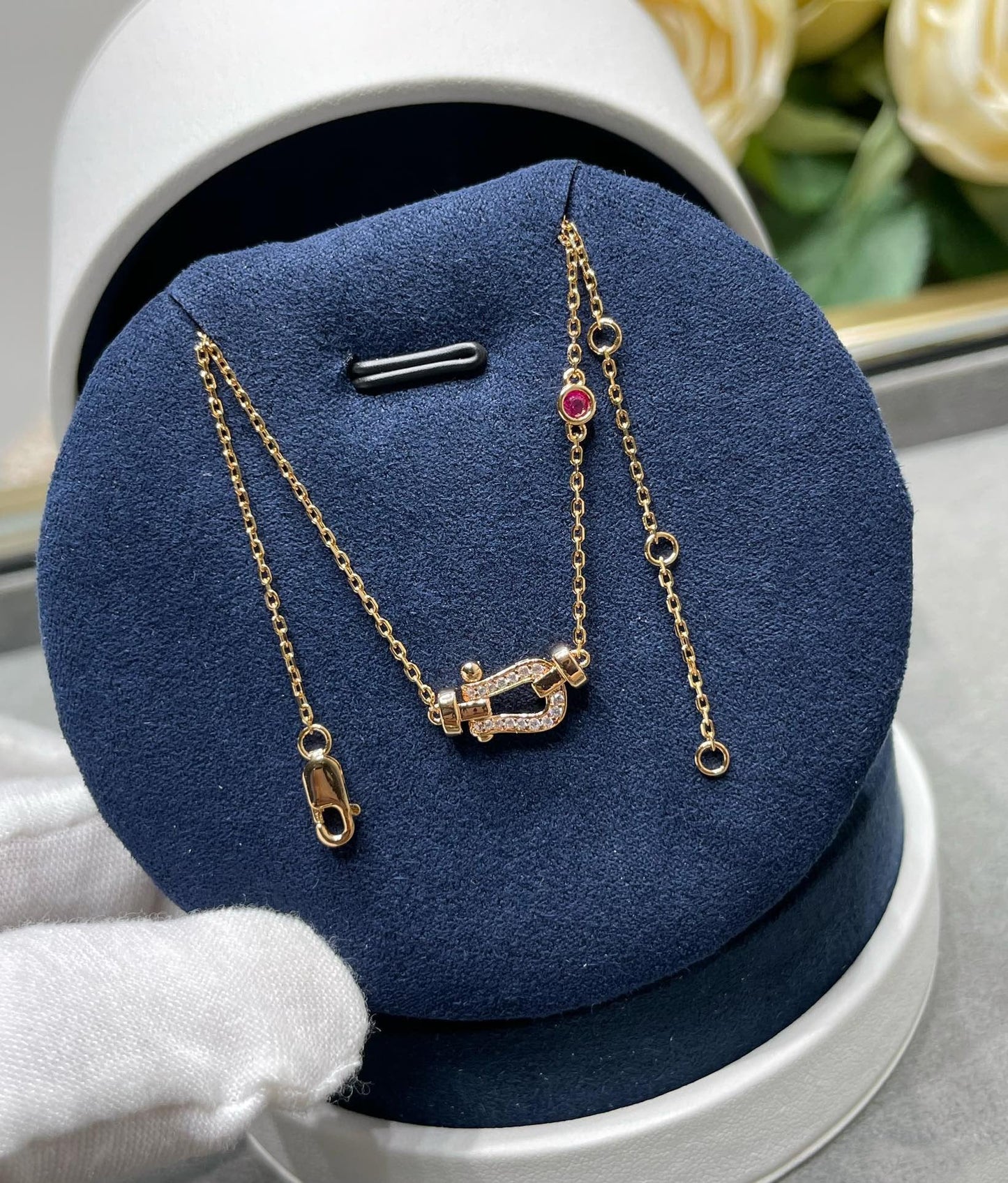 [Love's Uplift]FORCE 10 DIAMOND PINK GOLD NECKLACE