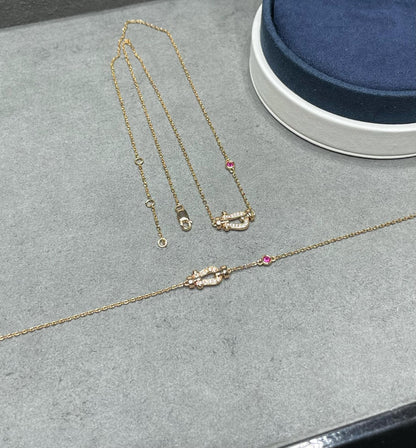 [Love's Uplift]FORCE 10 DIAMOND PINK GOLD NECKLACE