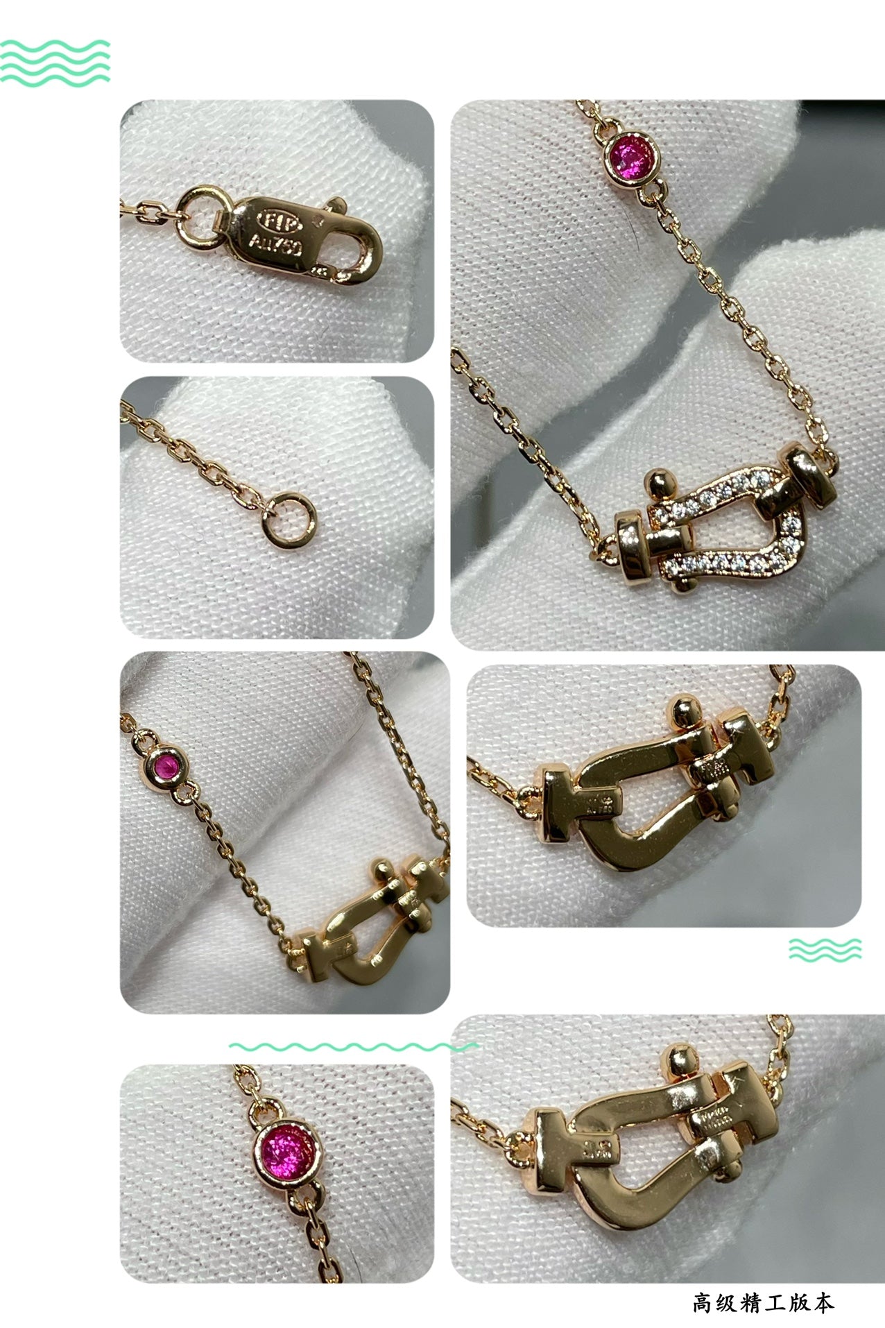 [Love's Uplift]FORCE 10 DIAMOND PINK GOLD NECKLACE