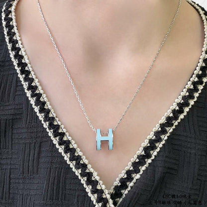 [Love's Uplift]POP H SKY BLUE NECKLACE
