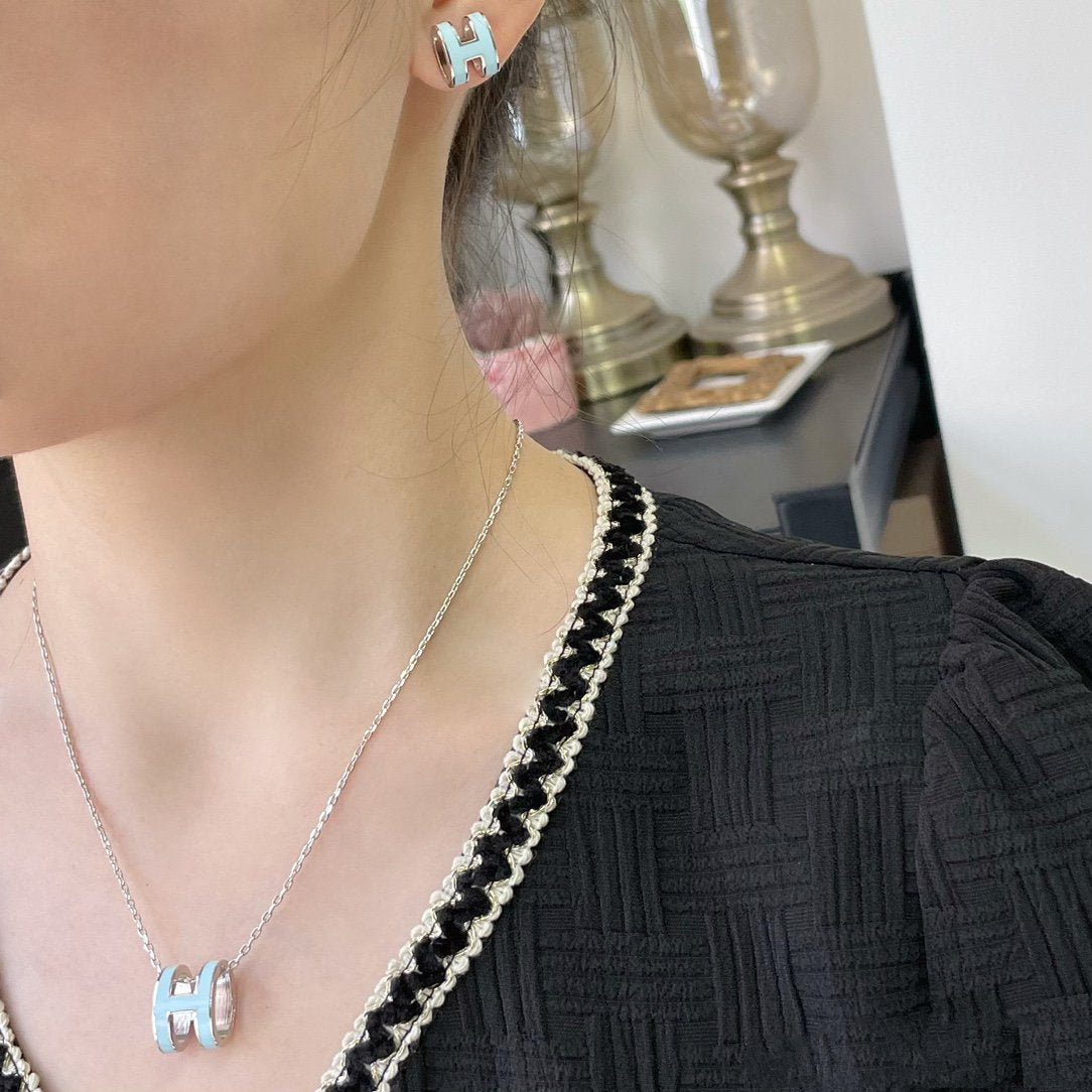 [Love's Uplift]POP H SKY BLUE NECKLACE