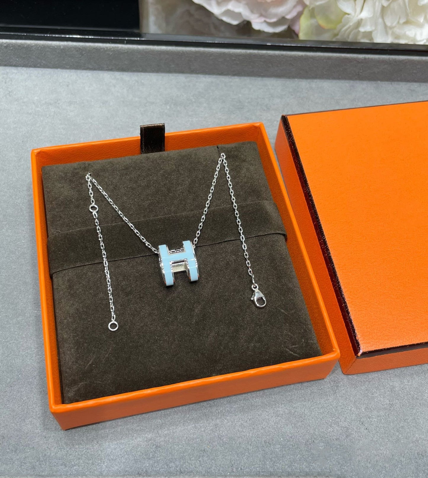 [Love's Uplift]POP H SKY BLUE NECKLACE