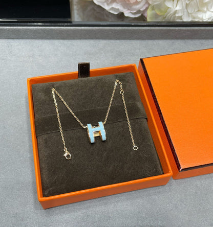 [Love's Uplift]POP H SKY BLUE NECKLACE