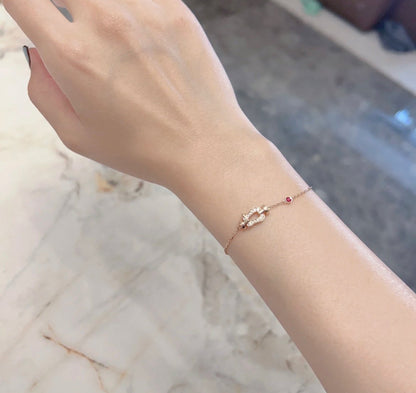 [Love's Uplift]FORCE 10 DIAMOND CHAIN LINK PINK GOLD BRACELET