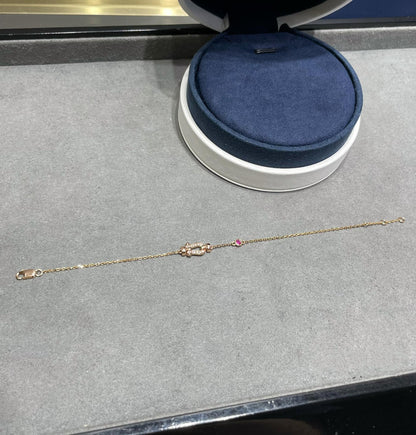 [Love's Uplift]FORCE 10 DIAMOND CHAIN LINK PINK GOLD BRACELET