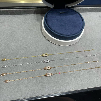 [Love's Uplift]FORCE 10 DIAMOND CHAIN LINK PINK GOLD BRACELET