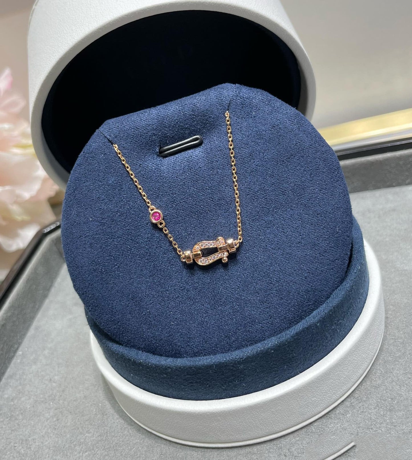 [Love's Uplift]FORCE 10 DIAMOND CHAIN LINK PINK GOLD BRACELET
