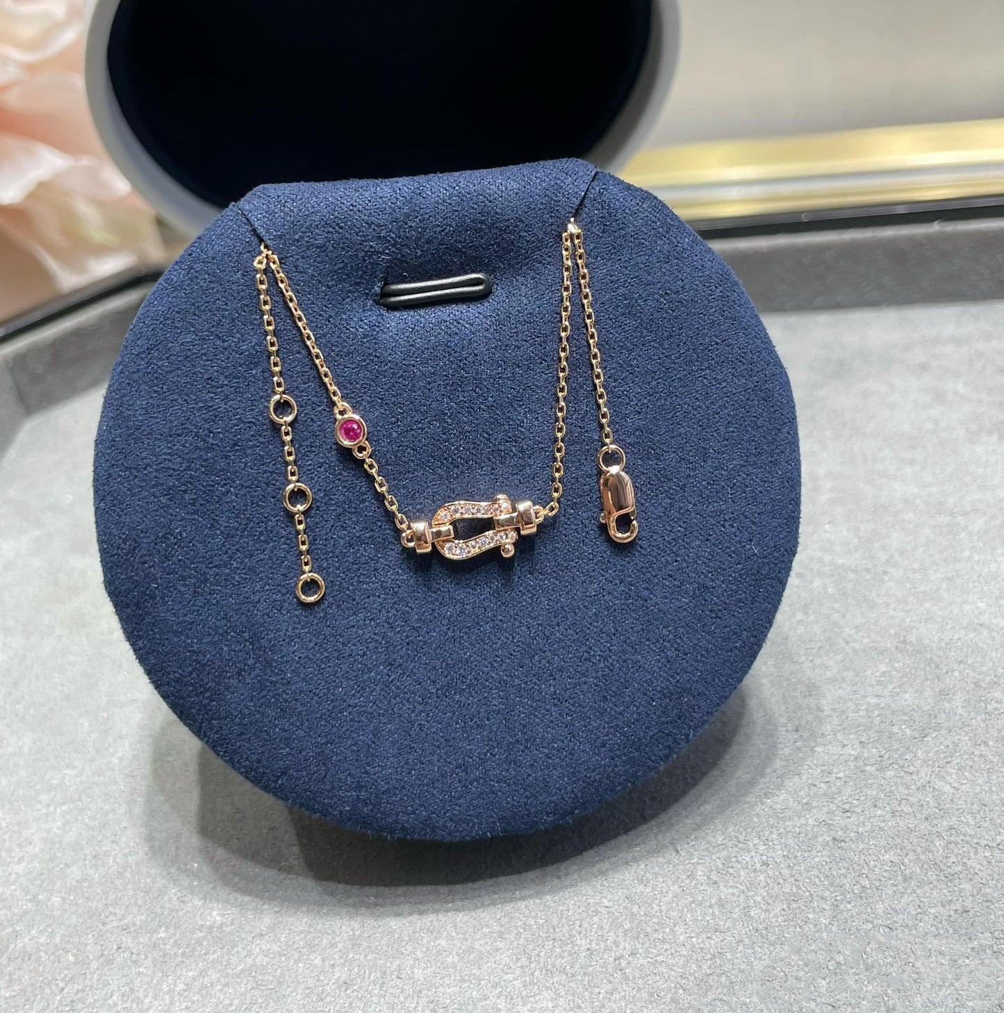 [Love's Uplift]FORCE 10 DIAMOND CHAIN LINK PINK GOLD BRACELET