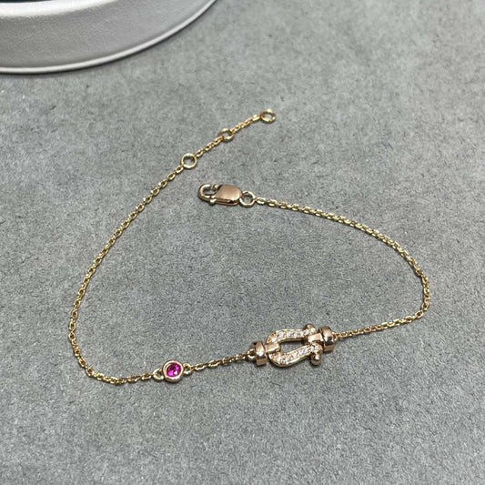 [Love's Uplift]FORCE 10 DIAMOND CHAIN LINK PINK GOLD BRACELET