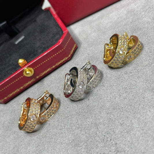 [Love's Uplift]LOVE 5.5MM DIAMOND PAVED EARRINGS
