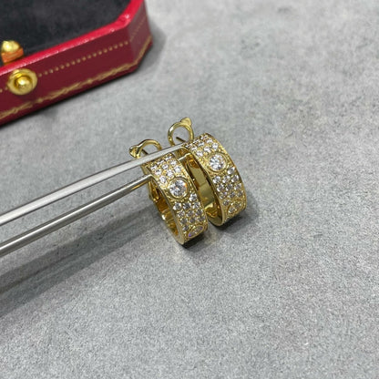 [Love's Uplift]LOVE 5.5MM DIAMOND PAVED EARRINGS