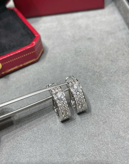 [Love's Uplift]LOVE 5.5MM DIAMOND PAVED EARRINGS