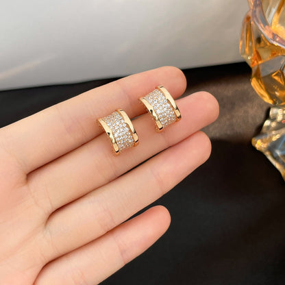 [Love's Uplift]ZERO 1 DIAMOND PAVED EARRINGS