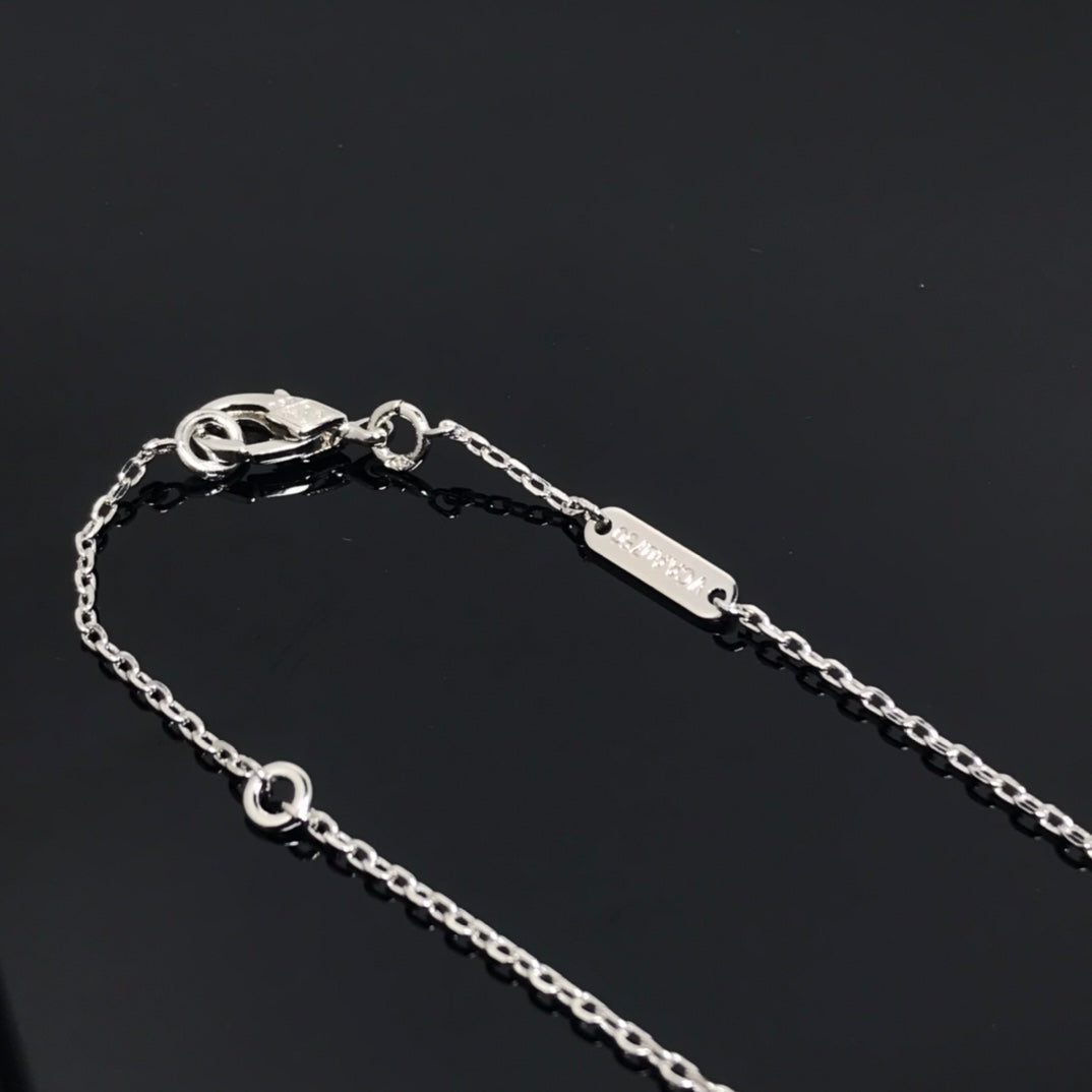 [Love's Uplift]CLOVER PIETERSITE SILVER LONG NECKLACE