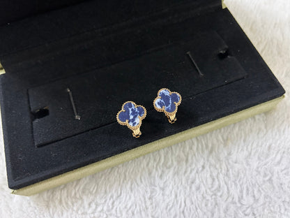 [Love's Uplift]CLOVER PIETERSITE MEDIUM STUD EARRINGS
