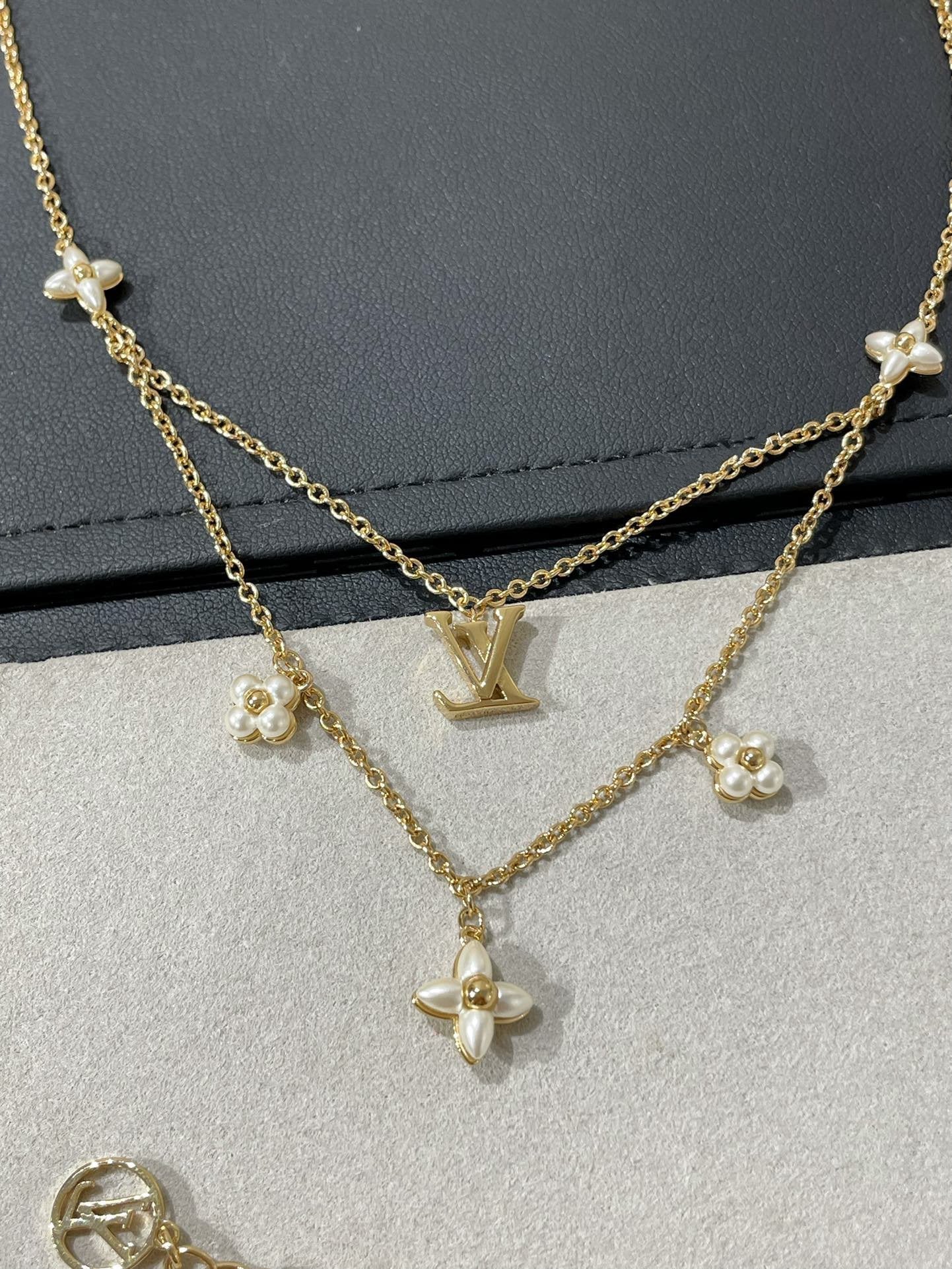 [Love's Uplift]FLOWERGRAM GOLD MOP DOUBLE ROW NECKLACE