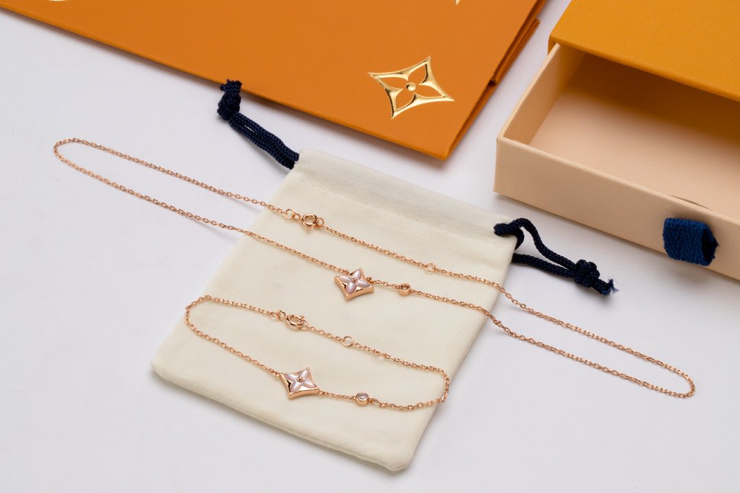 [Love's Uplift]STAR PINK MOP 1 DIAMOND PINK GOLD NECKLACE