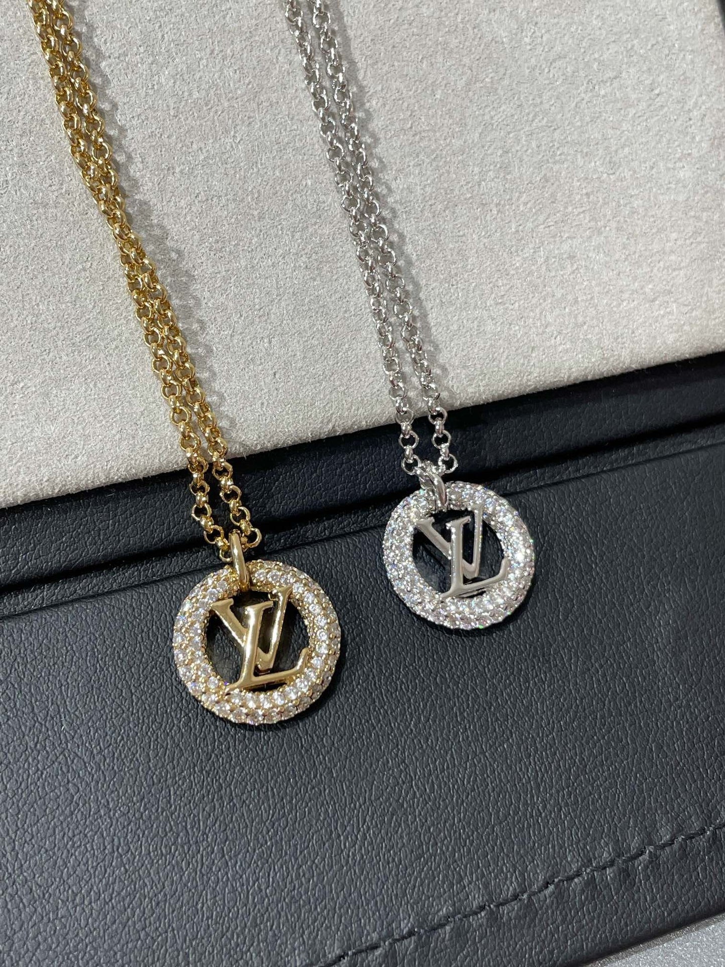 [Love's Uplift]BY NIGHT DIAMOND PAVED NECKLACE