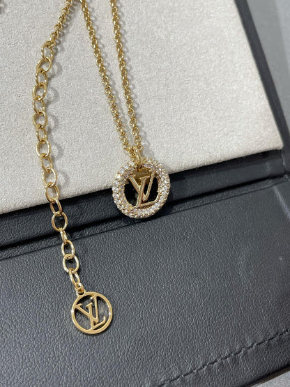 [Love's Uplift]BY NIGHT DIAMOND PAVED NECKLACE