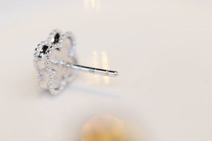 [Love's Uplift]CLOVER MINI TURQUOISE SILVER STUD EARRINGS