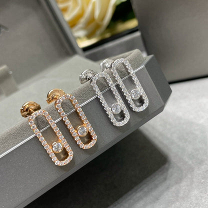 [Love's Uplift ]MOVE UNO STUD DIAMOND PAVED EARRINGS