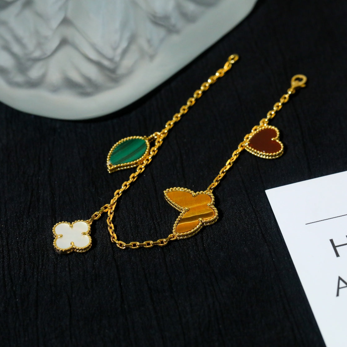[Love's Uplift]LUCKY SPRING 5 MOTIF GOLD BRACELET