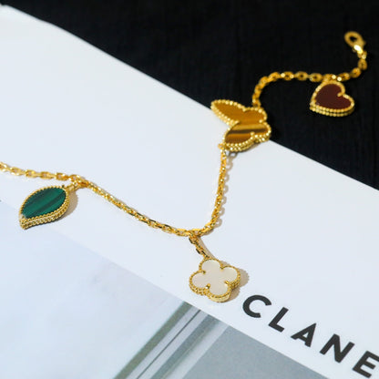 [Love's Uplift]LUCKY SPRING 5 MOTIF GOLD BRACELET