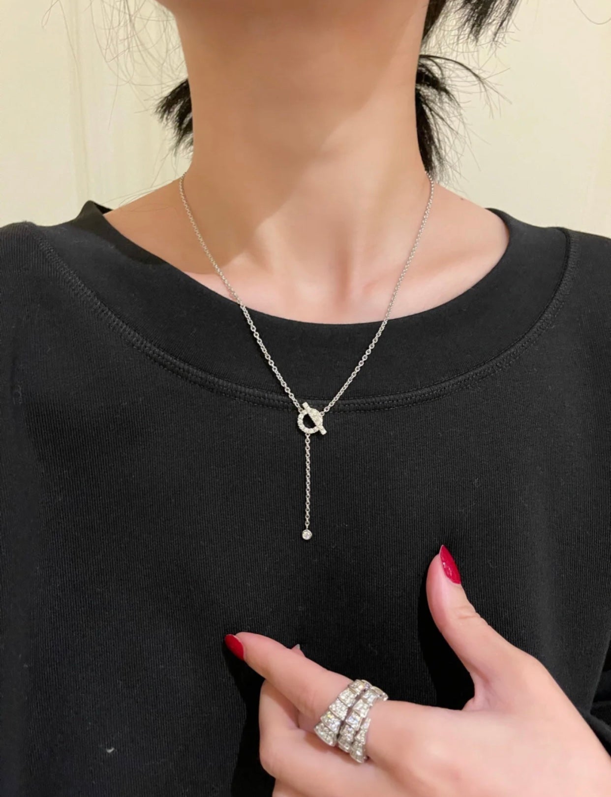[Love's Uplift]FINESSE SILVER DIAMOND NECKLACE