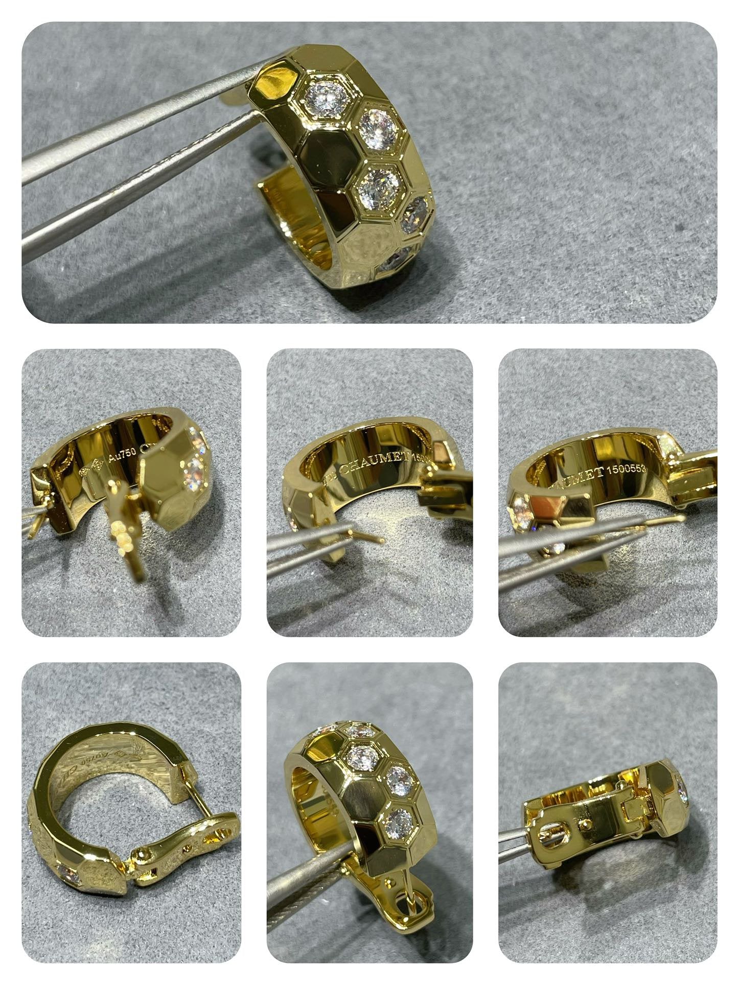 [Love's Uplift]BEE LOVE DIAMOND HOOP EARRINGS