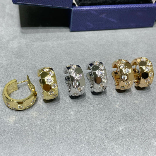 [Love's Uplift]BEE LOVE DIAMOND HOOP EARRINGS